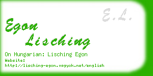 egon lisching business card